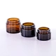 Factory price natural amber glass jar with gold aluminum caps for skincare packaging